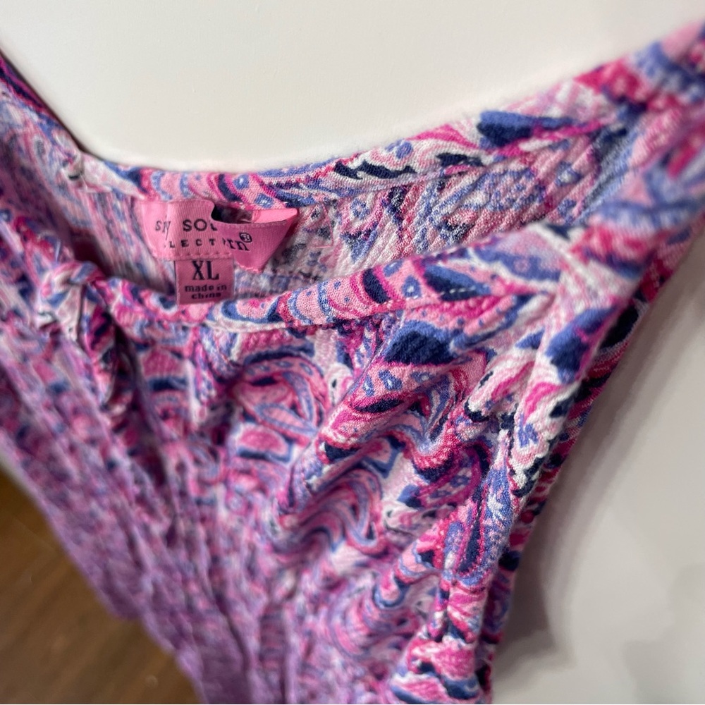 Simply Southern Y2K Pink & Purple Paisley Keyhole Maxi Slip Dress, size XL - Picture 5 of 12